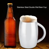 1Pc Stainless Steel Double Wall Coffee Cup Beer Tea Mug with Handle for Kitchen Gadget(#2) 550ml