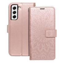 MEZZO bookcase for SAMSUNG S21 FE, mandala rose gold