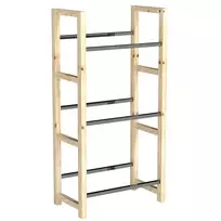 Dėžių stovas, Medinis stelažas su 3 lygiais 150 kg, 56 x 32 x 112 cm