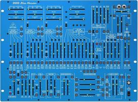 "Behringer 2600 BLUE MARVIN Special Edition" pusiau modulinis analoginis sintezatorius su 3 VCO ir daugiarežiminiu VCF 8U stovo formate