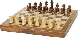 "Sunrise Chess" magnetinių šachmatų rinkinys su 30 cm inkrustuota šachmatų lenta - elegancija ir mobilumas, užtikrinantys puikią žaidimo patirtį