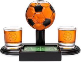 Futbolo kamuolio viskio dekanterių rinkinys. Unikalios dovanos vyrams ar tėčiui, namų baro dovanos. Futbolo alkoholinių gėrimų rinkinys, baro taurė, alkoholio dekanterių rinkinys