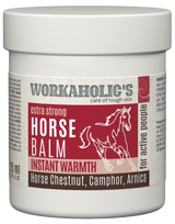 WORKAHOLICS Horse Balm su kaštonų ir arnikos ekstraktais, šildantis kūno balzamas, 125 ml