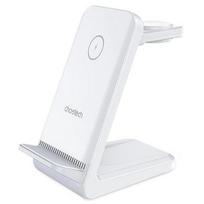 Belaidis įkroviklis CHOETECH, 15W, 3in1 White su stovu