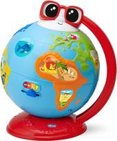 "Chicco Globe" kalbantis mokomasis žaislas, geografija, muzika ir pasaulio įdomybės, flora ir fauna, 300 frazių, konkursų ir dainų, Montessori metodas