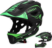 "Lixada" vaikiškas dviratininko šalmas Viso veido nuimamas Unisex 52-58 cm vaikiškas šalmas "2-in-1" integruotas reguliuojamas dydis su nuimama smakro apsauga Inline šalmas dviračiams, riedlentėms