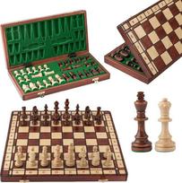 "Master of Chess" Medinė šachmatų lenta su figūrėlėmis "Jupiter" 42 cm - rankų darbo - kelioninis sulankstomas šachmatų žaidimas - didelis šachmatų žaidimas vaikams ir suaugusiesiems - pasverti skaičiai