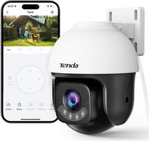 "Tenda" 5MP 3K lauko stebėjimo kamera, AI aptikimas, automatinis sekimas, WLAN IP kameros stebėjimas lauke arba Ethernet, 30 m spalvotas naktinis matymas, IP65, suderinama su "Alexa", CH7 V2.0