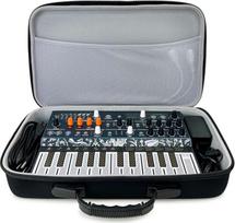 Analog Cases Pulse Case for Arturia MiniLab / MicroFreak / MicroBrute or Similar Midi Controllers with Durable Moulded EVA / Nylon Carry Case with Durable Rubber Handle - Black, juoda, Modern