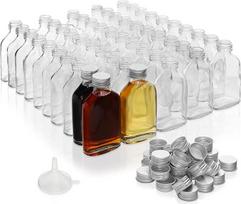 BELLE VOUS 100 ml maži buteliukai sidabriniams dangteliams ir piltuvėliams pildyti (50 vnt.) Stiklo tušti užsukami buteliukai vestuvėms ir vakarėliams - alkoholiui, šnapsui, viskiui, šotams ir spiritiniams gėrimams