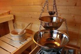 Sauna Ceremony Deluxe: garintuvo dubuo Nerūdijančio plieno infuzijos Maxi - 3 dubenų pakaba infuzijai, druskos kristalams, Mentho kristalams - Maxi versija, modelis: Be priedų