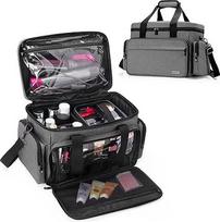 "BAFASO Make Up Organiser Bag", kosmetinė moterims, tualetinių reikmenų krepšys, didelis moteriškas krepšys kosmetikai ir makiažui, (laukia patento), pilkas