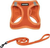 "Best Pet Supplies Voyager Step-in Air Harness for Cats", "Best Pet Supplies" oro diržai mažoms ir didelėms katėms - oranžiniai, XXXS (krūtinės dydis 11-12")