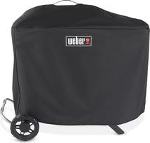 "Weber Premium" kepsninės dangtis "Traveler" dujinei kepsninei, pralaidus orui, atsparus UV spinduliams ir vandeniui, apsaugantis nuo vėjo ir oro sąlygų, su tvirtinimo užtrauktuku, juodas (7770)