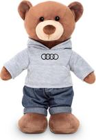 Audi 3202500100 Teddy Bear 42 cm pliušinis meškiukas Žiedai su logotipu Minkštas žaislas talismanas rudas
