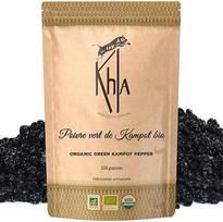Khla - Žalieji Kampoto pipirai 500g - švieži sveiki pipirai - ekologiški sertifikuoti - aromatingi ir augaliniai - tiesiogiai iš gamintojo - aukščiausios kokybės žalieji pipirai - užkandžiams, padažams - kilmė Kambodža