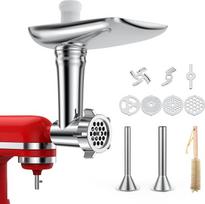 Mėsmalės priedas "KitchenAid" staliniam maišytuvui - mėsmalės priedai su 4 malimo diskais, 2 dešrų įdaro ragais, 2 malimo ašmenimis - su "KitchenAid" suderinami stalinių maišytuvų priedai