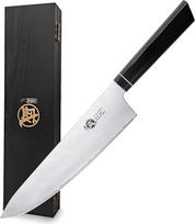 MITSUMOTO SAKARI 21 cm japoniškas virėjo peilis "Gyuto", rankomis kaltas virtuvinis peilis, profesionalus japoniškas peilis (G10 rankena ir išskirtinė medinė dėžutė)