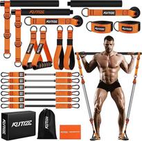 Pilates-Ausrüstung, robustes Pilates-Stangen-Set mit Widerstandsbändern für Männer, Krafttrainingsstange für Beine, Hüfte, Taille, Rücken, Arm, Bauchmuskeln, Brust, Schultern, tragbares