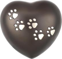 Urna pelenams RHP03-04 "Paw Heart" laidotuvių kremacijos memorialas "Keepsake" naminis šuo katė be stovo (šokoladas, 5 coliai)