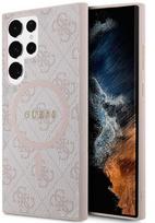 Dėklas Guess 4G Collection Leather Metal Logo MagSafe – Case Samsung Galaxy S24 Ultra Rožinė