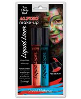 Veido dažai ALPINO Liquid Liner, mėlyni ir raudoni