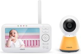 "VTech" kūdikių monitorius VM5254 - didelės raiškos vaizdo monitorius - aiškus garsas, spalvotas LCD ekranas ir naktinio matymo funkcija - su vidinio ryšio funkcija, lopšinėmis ir naktine šviesa