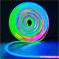 12 V WS2811 neoninė LED juosta, RGB pikselių juosta, 5 metrų, lanksti, IP65 vandeniui atspari juosta, spalvota, individualiai adresuojama išmanioji šviesos juosta, skirta "pasidaryk pats" reklaminėms dekoracijoms