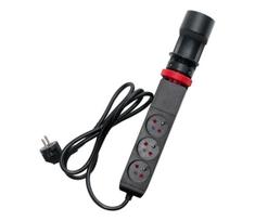 Retlux- Prailginimo laidas su stalo tvirtinimu, 3 lizdai, E tipo + 2x USB-A + 1x USB-C, 1,5 m, juodas