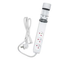 Retlux - prailgintuvas su tvirtinimu prie stalo, 3 lizdų E tipo + 2× USB-A + 1× USB-C, 1,5 m, baltas