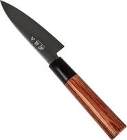 KAI Seki Seki Magoroku Raudonmedžio biuro peilis 10 cm ilgio ašmenimis - anglinis 1K6 nerūdijantis plienas su 57 (±1) HRC - labai poliruota geležtė - Pakka Wood Raudonmedis - rankų darbo Japonijoje