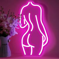 Lady Back Neon ženklai LED neoniniai žibintai Dekoratyvinis šviesos ženklas Miegamasis Baras Garažas Klubas Gyvenamasis kambarys Šalis Sienų meno dekoracijos 41 x 22 cm - Rožinė