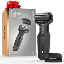 MANSCAPED The Chairman Plus elektrinis skustuvas, dvi peiliukų galvutės, "SkinSafe" folija ir preciziškas kirptuvas, USB-C įkrovimas, švelnus