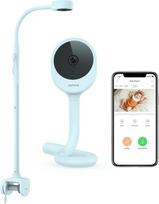 NETVUE mėlyna kūdikių kamera su 4-in-1 laikikliu, 1080P kūdikių kamera su nemokama programėle, dvipusis garsas, judesio aptikimas, miego analizė, lopšinės, temperatūros stebėjimas