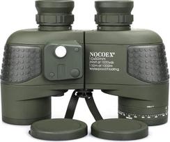 NOCOEX 10 x 50 jūriniai žiūronai, žiūronai su naktinio matymo tolimačiu ir kompasu, atsparūs vandeniui, tinkami naudoti bet kokiu oru, su dėklu, nešiojimo dirželiu ir instrukcijomis (anglų k.)