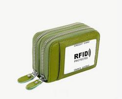 Piniginė su RFID apsauga, Žalia