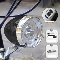 USB įkraunamas priekinis žibintas – Retro LED priekinis žibintas kalniniams dviračiams, didelio ryškumo dviračių įranga One Size
