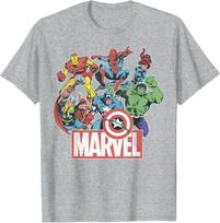 Marvel Keršytojų Komanda Retro Komiksų Vintažinis Grafinis Marškinėlis 4XL