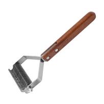Pet Deshedding Brush With Massage Function Wood Dog Grooming Tool For Shedding Control And Coat Care 1