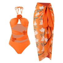 One-piece Conservative Belly-covering and Sexy New Swimsuit Women's Chiffon Beach Skirt Swimsuit S