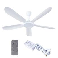 Daugiafunkcis lubinis ventiliatorius AC100-240V/DC12V, nuotolinio valdymo, 3 greičių, 5 ventiliatorių lapų, su maitinimo adapteriu, be šviesos 1