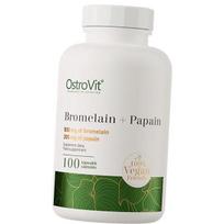 Bromelainas ir papainas, Bromelainas + Papainas VEGE, Ostrovit 100 kaps. (69250005) 100caps