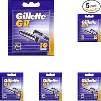 "Gillette GII" skustuvų peiliukai, 10 atsarginių peiliukų vyriškiems skustuvams su dvigubais ašmenimis (5 vnt.)
