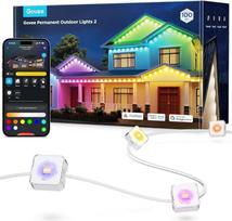 "Govee" nuolatiniai lauko žibintai 2, 30 m RGBIC lauko žibintai su 72 LED žibintais, 40 lm, IP67 vandeniui atsparūs pasakų žibintai lauke, 100 scenos režimų dekorui, veikia su "Alexa", "Google Assistant", balta versija