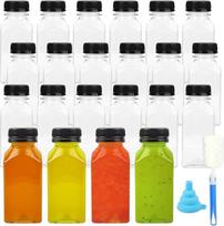 32 pakuotės skaidrių sulčių butelių plastikiniai buteliai su dangteliais daugkartinio naudojimo tušti buteliai, skirti mini šaldytuvui sulčių gėrimams Smoothie Water