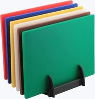 BAKI profesionali virtuvės restorano pjaustymo lenta 45 x 30 x 1,1 cm Spalvotas 6 pakuočių plastikinė pjaustymo lenta su stovu ir be jo (su rėmeliu)