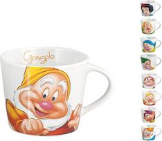 Pagrindinis, 12 "Disney" nykštukų porcelianinių kavos puodelių rinkinys (100 ml) - 7 nykštukų, Snieguolės ir personažų rinkinys - puikiai tinka kolekcionieriams ir "Disney" mėgėjams