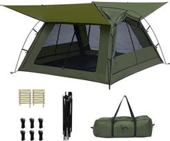 TOMOUNT 4 asmenų palapinė Camping Cabin Tent with Entrance Room Lightweight Easy Set Up PU3000mm Waterproof 3 Season Outdoor Hiking Backpacking