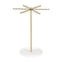 Rotating 48 Hook Gold Jewelry Organizers Display Stand For Necklaces Bracelets Earrings Keys Modern Home Decors Gift 1 beige