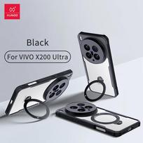 XUNDD Dėklas Vivo X200 Ultra X200 Pro Prabangus Dėklas Apsauginis Smūgiams Atsparus Telefono Dangtelis Su Besisukančiu Magnetiniu Laikikliu Stovu For Vivo X200 Ultra juoda
